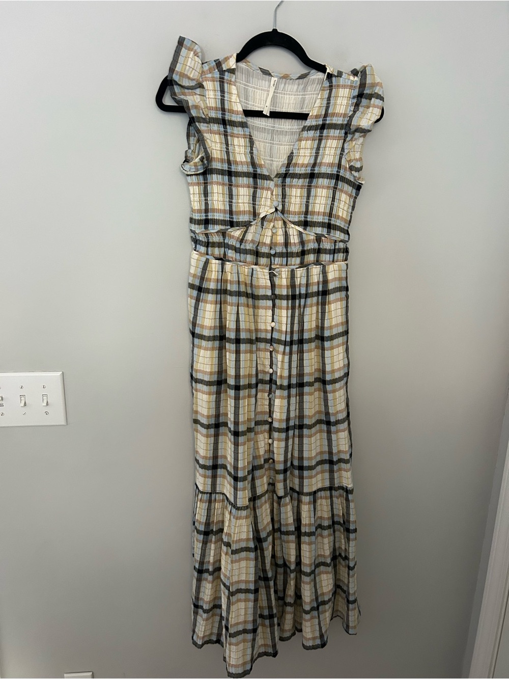 Anthropologie Peregrine Midi Dress Plaid Multicolor - Picture 3 of 8